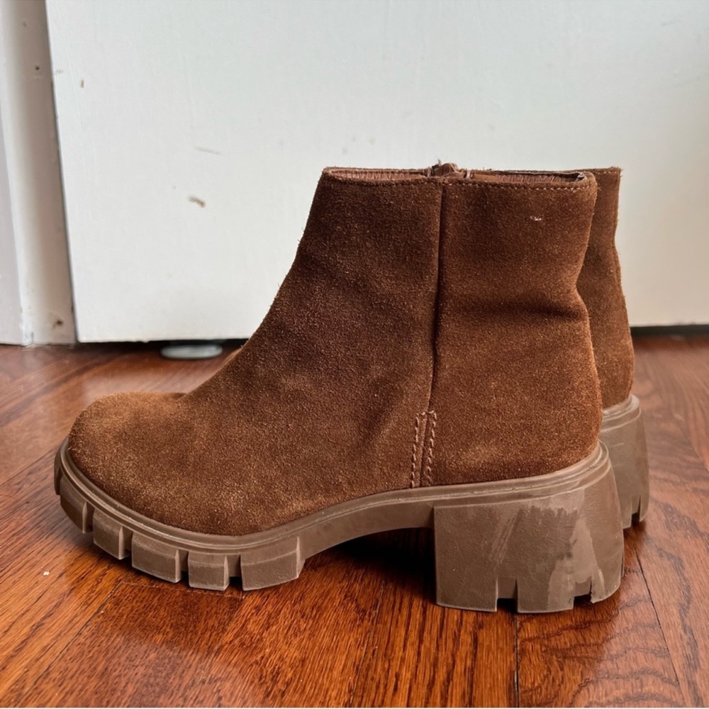 Steve Madden tan suede leather chunky sole haywire ankle boots 
size 8 - Picture 4 of 7